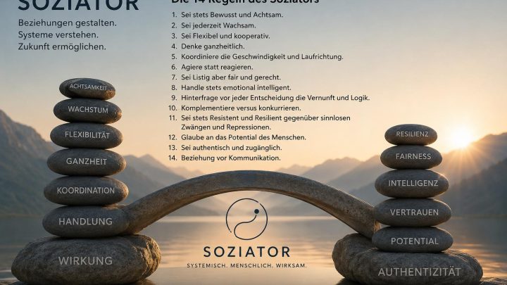 Die 14 Regeln des Soziators — Übersichtsgrafik
